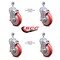 Service Caster 5 Inch Red Polyurethane Swivel 1/2 Inch Threaded Stem Caster Set with Brake SCC SCC-TS20S514-PPUB-RED-TLB-121315-4 - alternate 2